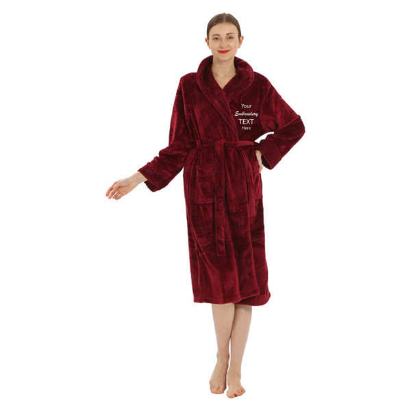 Alwyn Home Shaquita Personalization Plush Robe Soft Luxurious Spa